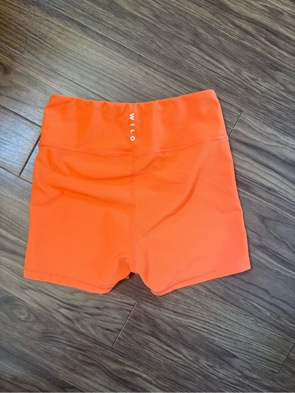 WILO The Label Orange Ribbed High-Rise Biker Shorts - Large - Picture 2 of 4